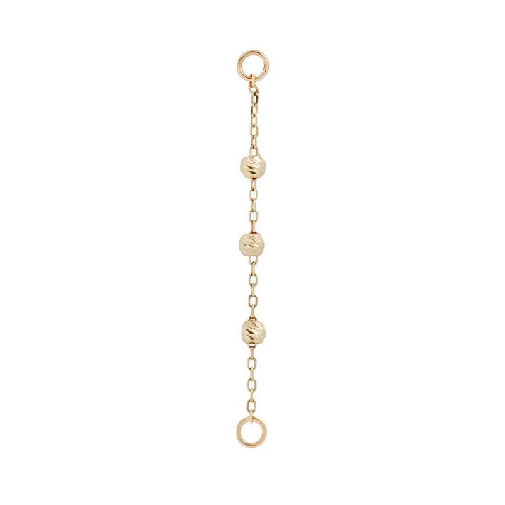 Buddha Jewelry 14K Solid Yellow Gold Cressida 3 Bead Chain