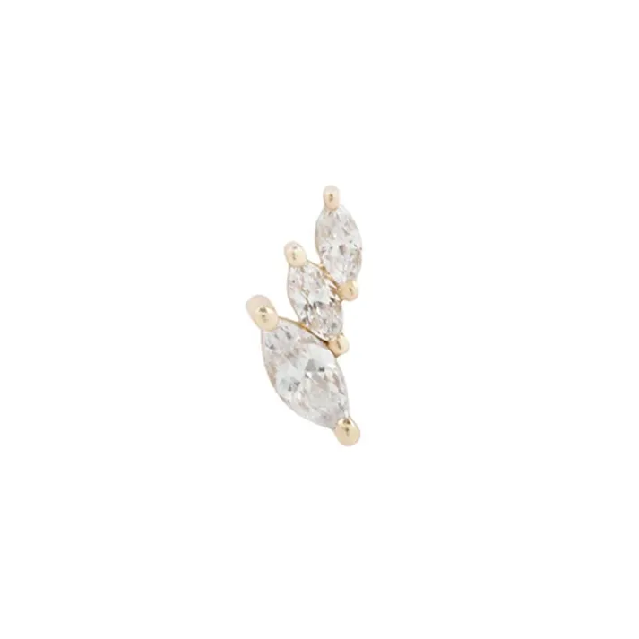 Buddha Jewelry 14K Solid Yellow Gold Threadless Multiplicity Right Oriëntation