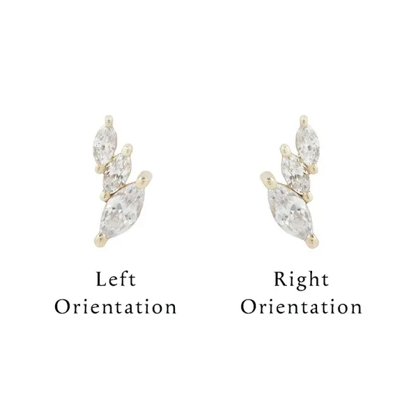 Buddha Jewelry 14K Solid Yellow Gold Threadless Multiplicity Right Oriëntation