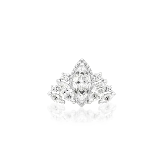 Junipurr 14K Solid White Gold Threaded Queen Naveen