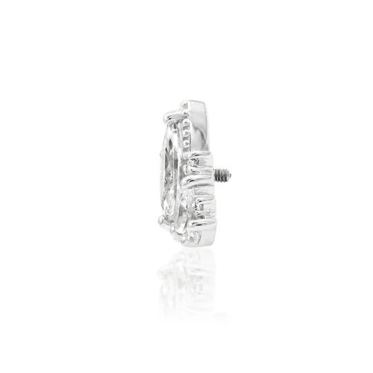 Junipurr 14K Solid White Gold Threaded Queen Naveen