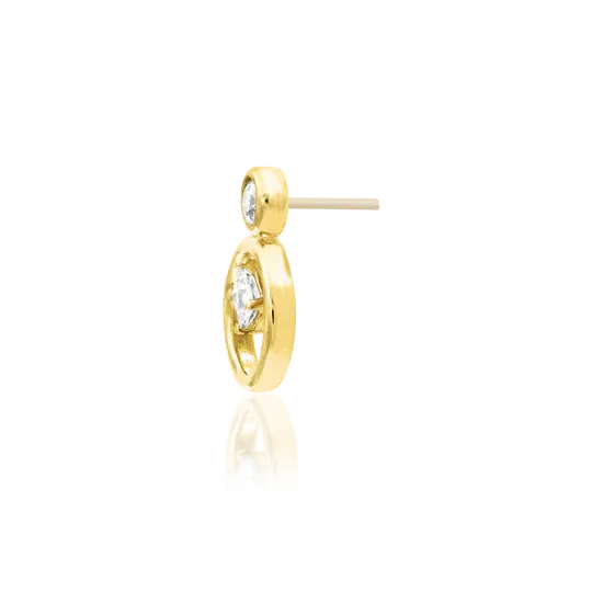 Junipurr 14K Solid Yellow Gold Threadless Jade