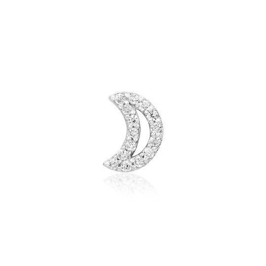 Junipurr 14K Solid White Gold Threadless Lunar