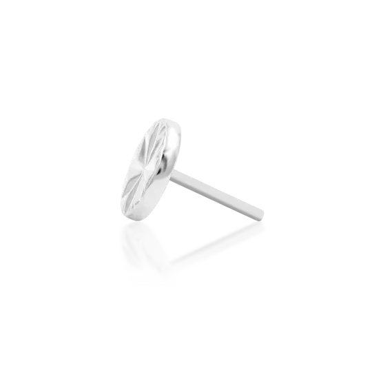 Junipurr 14K Solid White Gold Engraved Disc 4 mm