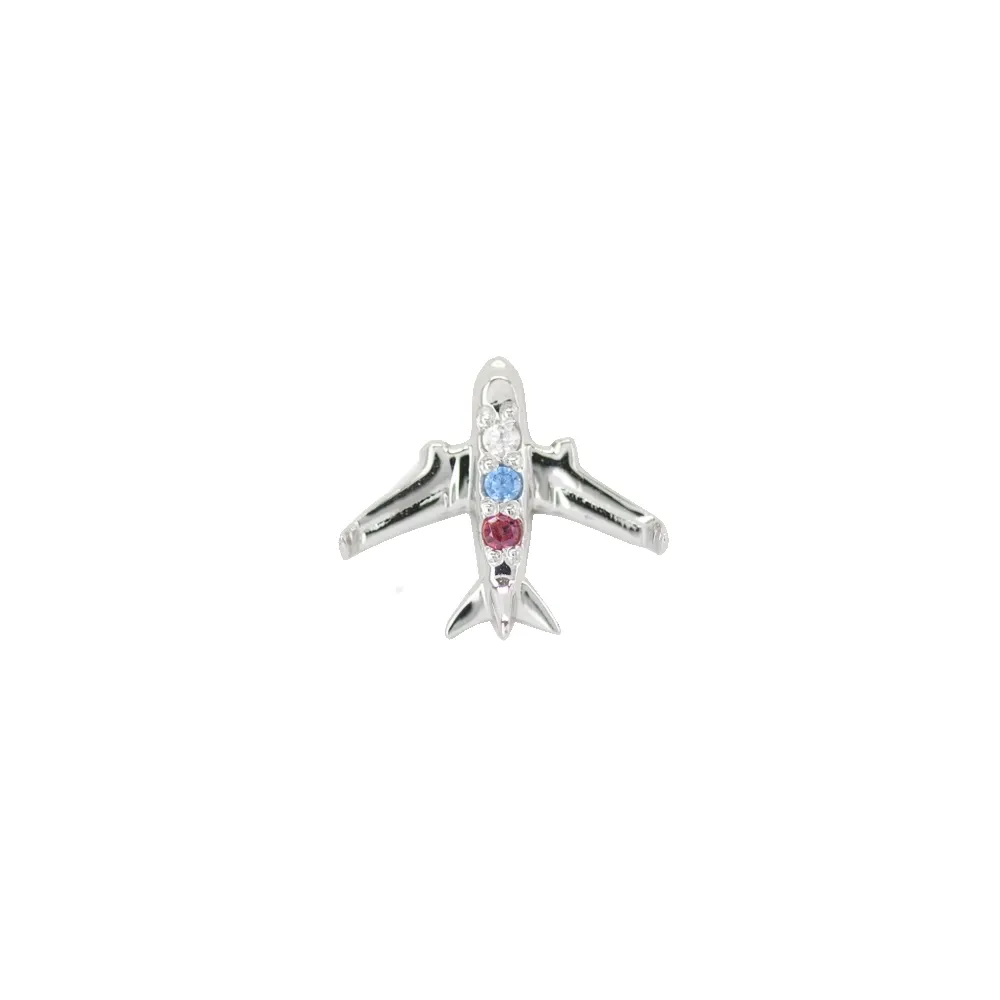 Auris 18K Solid White Gold Threadless Your Flight To France Auris 18K Solid White Gold Threadless Your Flight To France