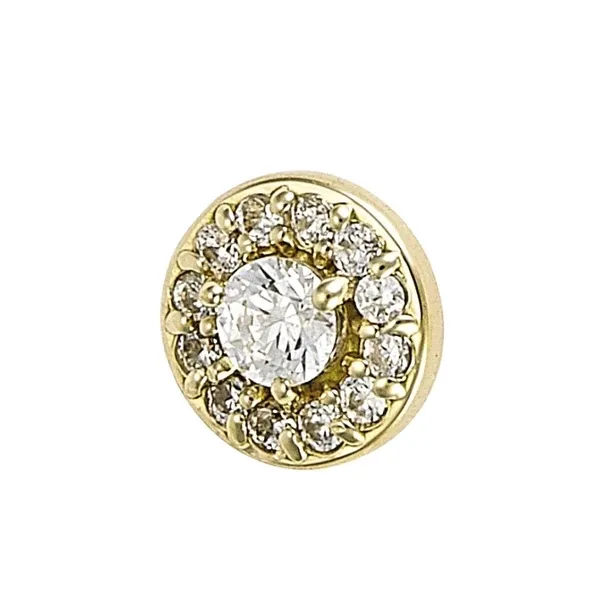 Body Gems 14K Solid Yellow Gold Halo - White CZ Body Gems 14K Solid Yellow Gold Halo - White CZ