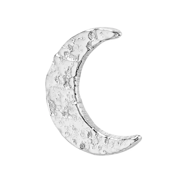 Body Gems 14K Solid White Gold 1.2 threaded New Moon