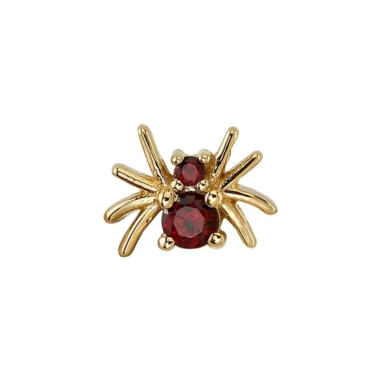 BVLA 14K Solid Yellow Gold Threaded Octo - AA Garnet