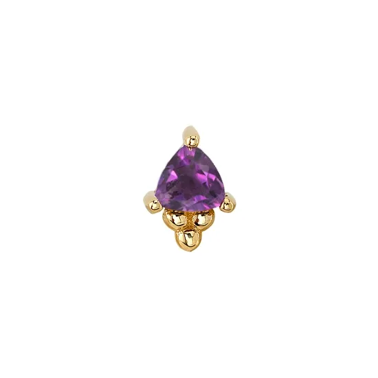 BVLA 14K Solid Yellow Gold Threadless Timka - AA Amethyst