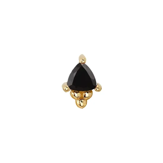 BVLA 14K Solid Yellow Gold Threaded Timka - Black CZ BVLA 14K Solid Yellow Gold Threaded Timka - Black CZ