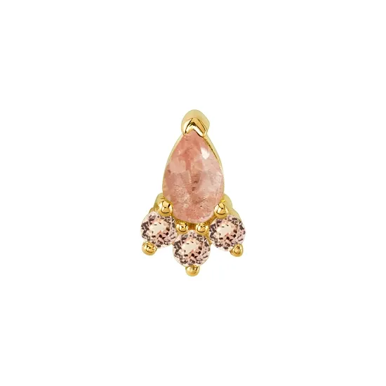 BVLA 14K Solid Yellow Gold Threaded Daphne - Oregon Sunstone & Lab Created Champagne Sapphire BVLA 14K Solid Yellow Gold Threaded Daphne - Oregon Sunstone & Lab Created Champagne Sapphire