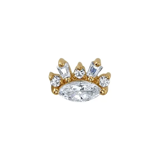 BVLA 14K Solid Yellow Gold Threaded Change Of Heart - White CZ