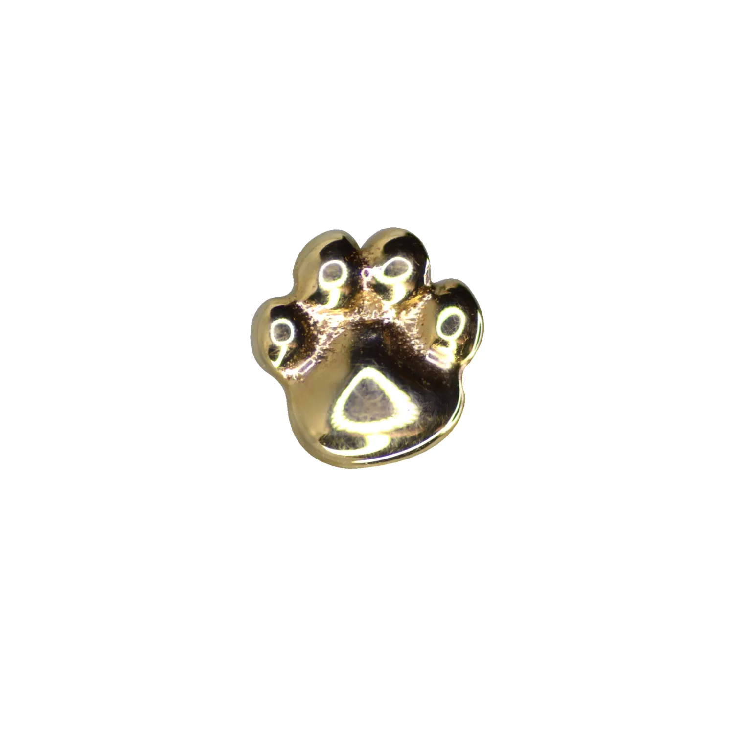 BVLA 14K Solid Yellow Gold Threaded Puffy Dog Paw BVLA 14K Solid Yellow Gold Threaded Puffy Dog Paw