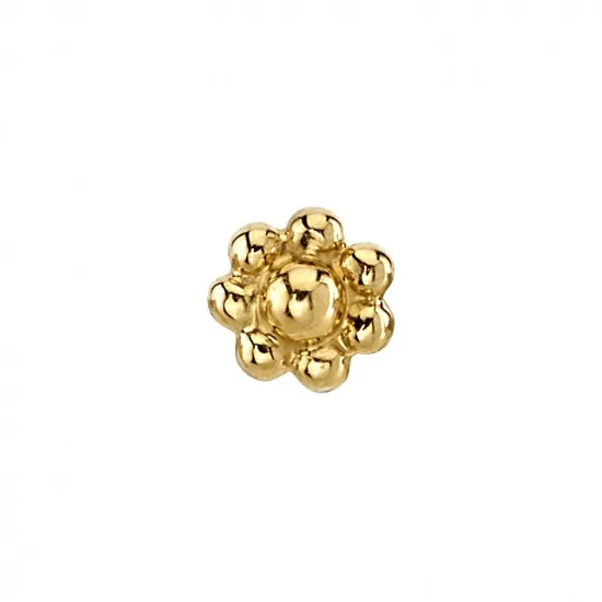 BVLA 14K Solid Yellow Gold Threaded 7 Bead Flower