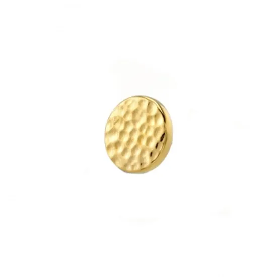 BVLA 14K Solid Yellow Gold Threadless Hammered Disc