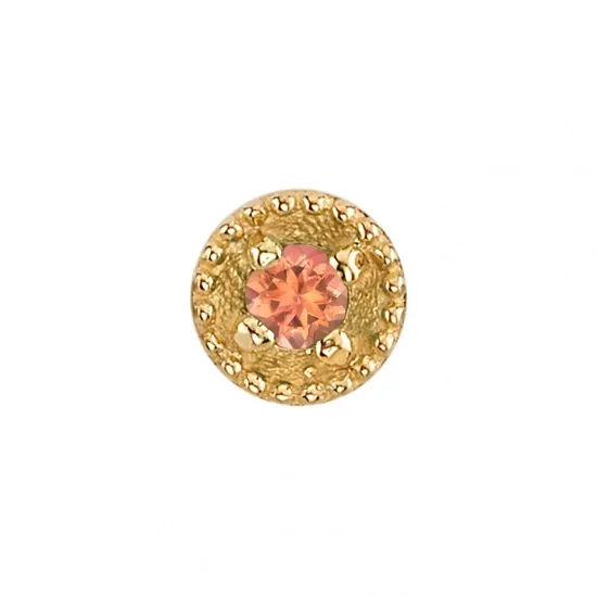 BVLA 14K Solid Yellow Gold Threaded Harlequin 4 mm - AA Peach Topaz