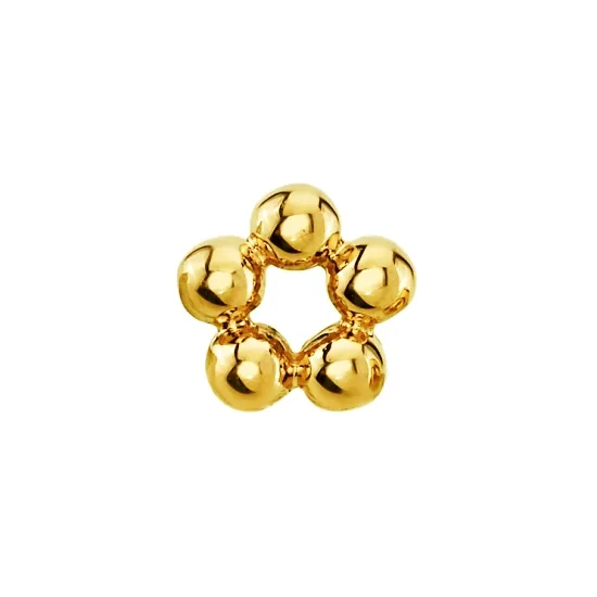 BVLA 14K Solid Yellow Gold Threaded 5 Bead Circle