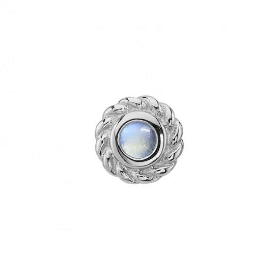 BVLA 14K Solid White Gold Threaded Raine - 2 mm White Diamond
