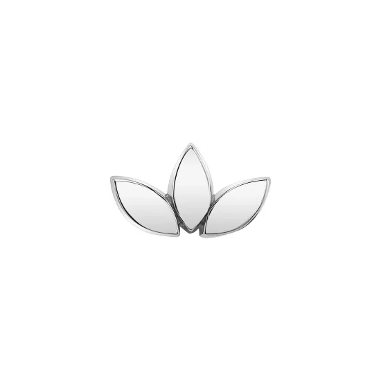 BVLA 14K Solid White Gold Threaded Flat Marquise Fan