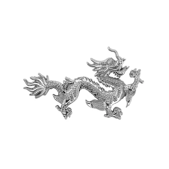 BVLA 14K Solid White Gold Threaded Fei Long Dragon