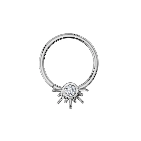BVLA 14K Solid White Gold Seam Ring Live To Tell - 2mm White Diamond