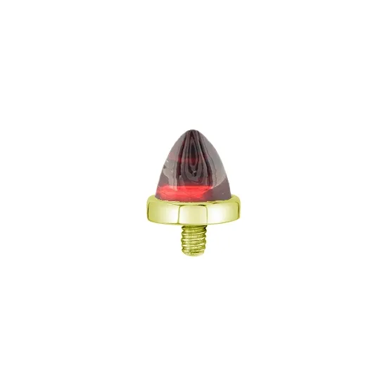 BVLA 14K Solid Yellow Gold Threaded Bullet - Garnet
