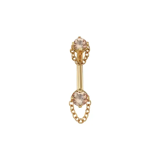 BVLA 14K Solid Yellow Gold Rook Curve Rianna - Chatham Champagne Sapphire BVLA 14K Solid Yellow Gold Rook Curve Rianna - Chatham Champagne Sapphire