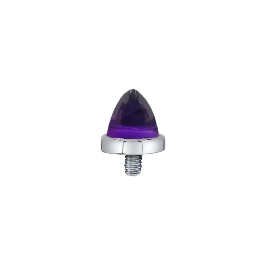 BVLA 14K Solid White Gold Threaded Bullet - Amethyst