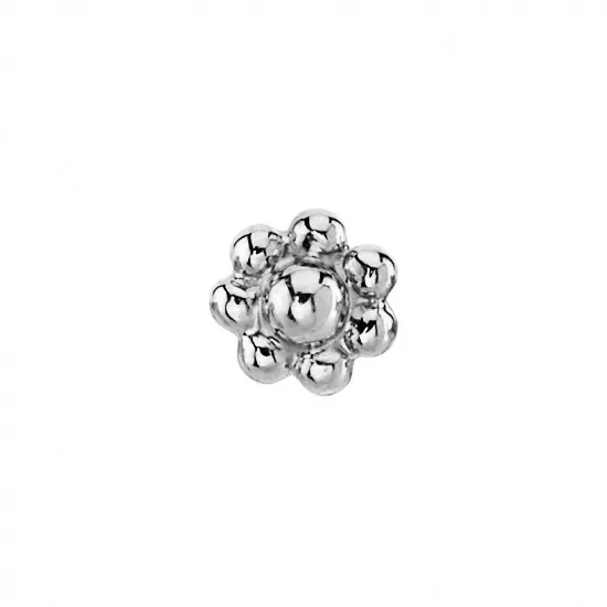 BVLA 14K Solid White Gold Threaded 7 Bead Flower