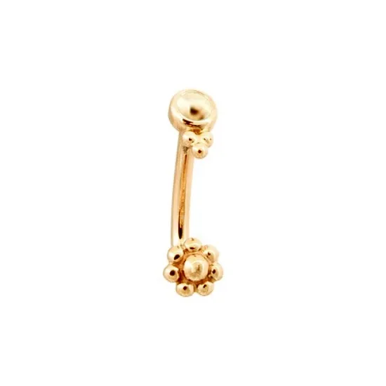 BVLA 14K Solid Yellow Gold Rook J- Curve Bezel Tribead 7 Bead Flower BVLA 14K Solid Yellow Gold Rook J- Curve Bezel Tribead 7 Bead Flower