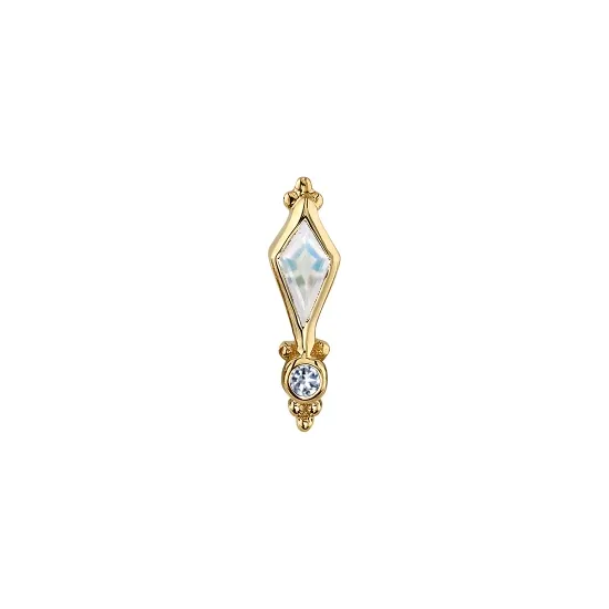 BVLA 14K Solid Yellow Gold Threaded Sensation - Moonstone & White VS Diamond BVLA 14K Solid Yellow Gold Threaded Sensation - Moonstone & White VS Diamond