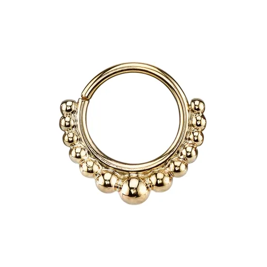 BVLA 14K Solid Yellow Gold Graduating Latchmi Seam Ring