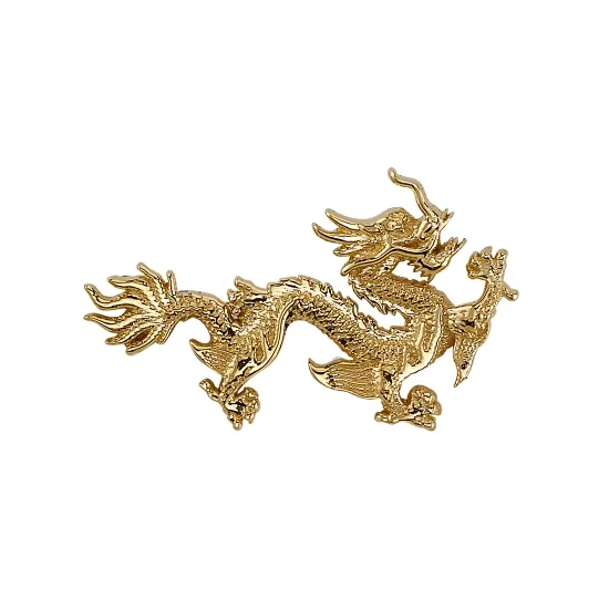 BVLA 14K Solid White Gold Threaded Fei Long Dragon