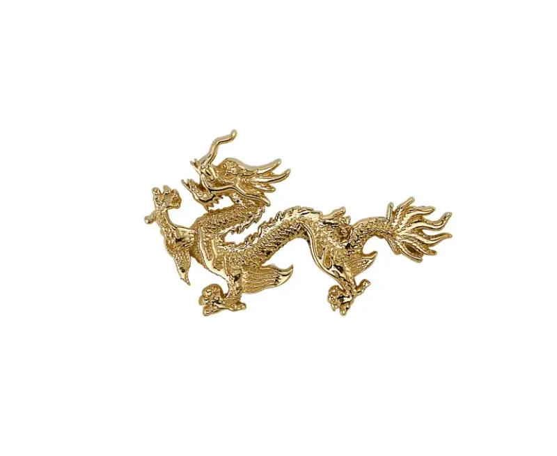 BVLA 14K Solid Yellow Gold Threaded Fei Long Dragon LEFT