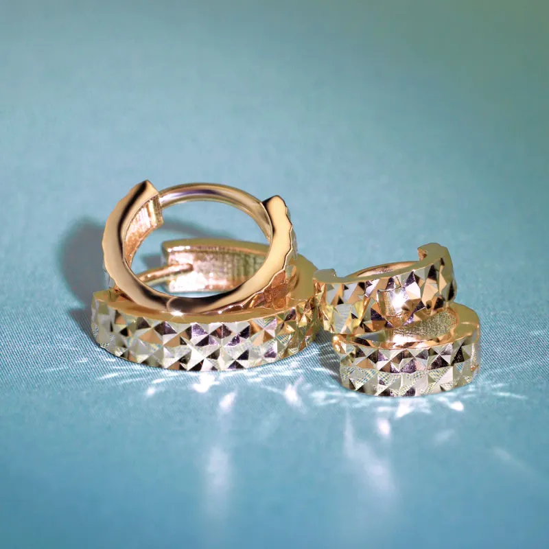 Ember Solid 14K Yellow Gold Facetted Cuff Clicker