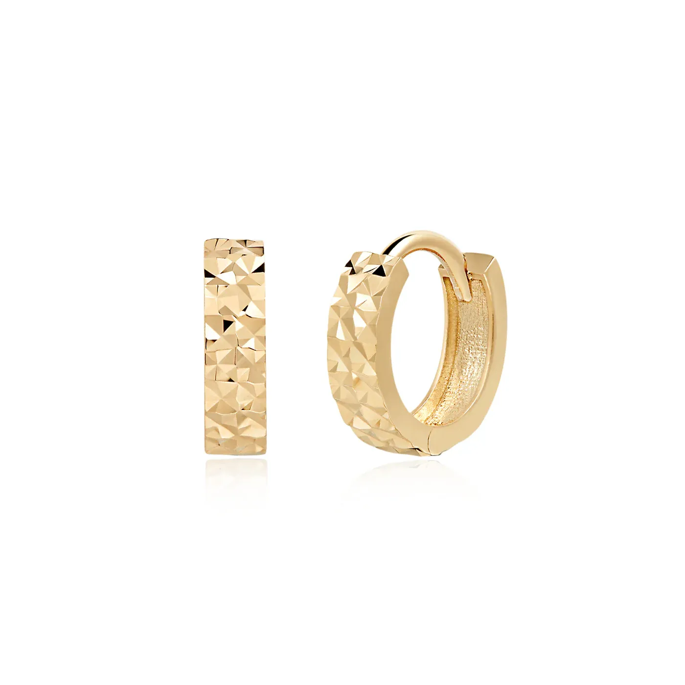 Ember Solid 14K Yellow Gold Facetted Cuff Clicker