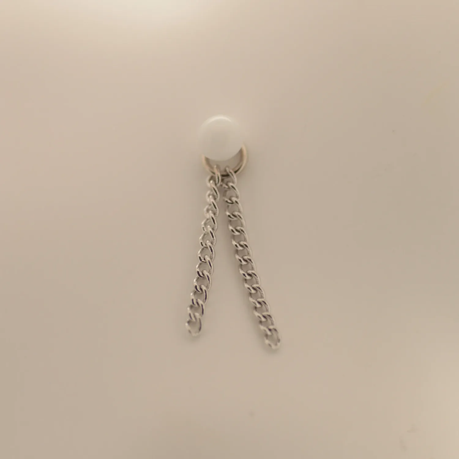 Hialeah 14K Solid White Gold Tassle - Curb