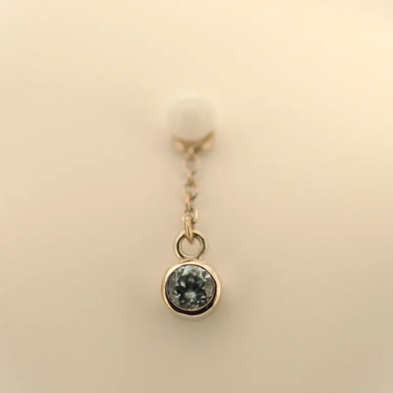 Hialeah 14K Solid White Gold Charm - All Around Me Aquamarine