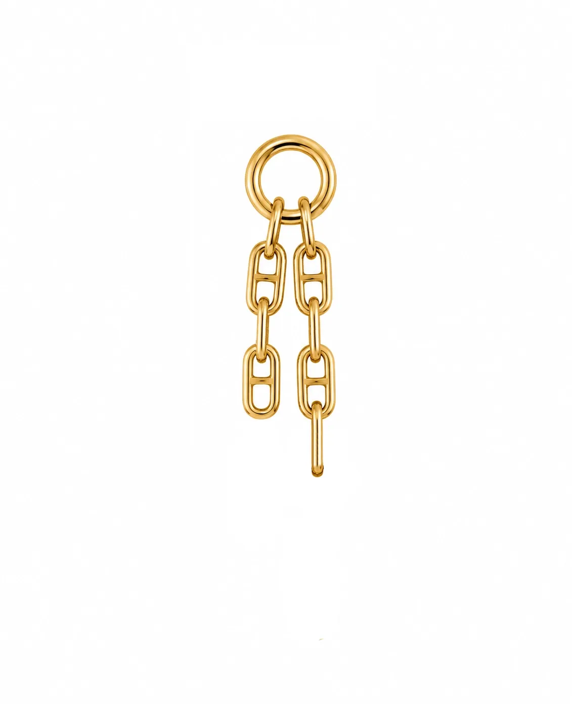 Hialeah 14K Solid Yellow Gold Charm - Double Anchor Tassle