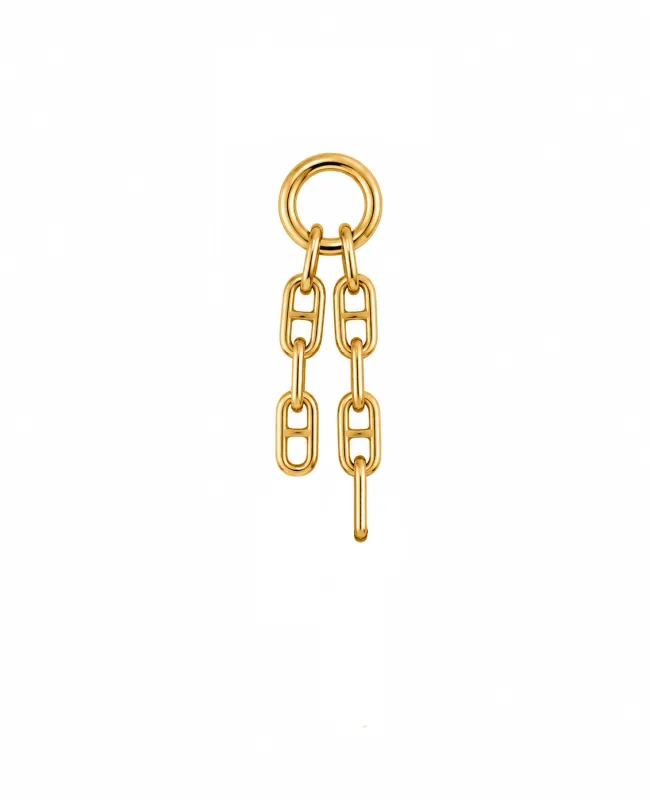 Hialeah 14K Solid Yellow Gold Charm - Double Anchor Tassle