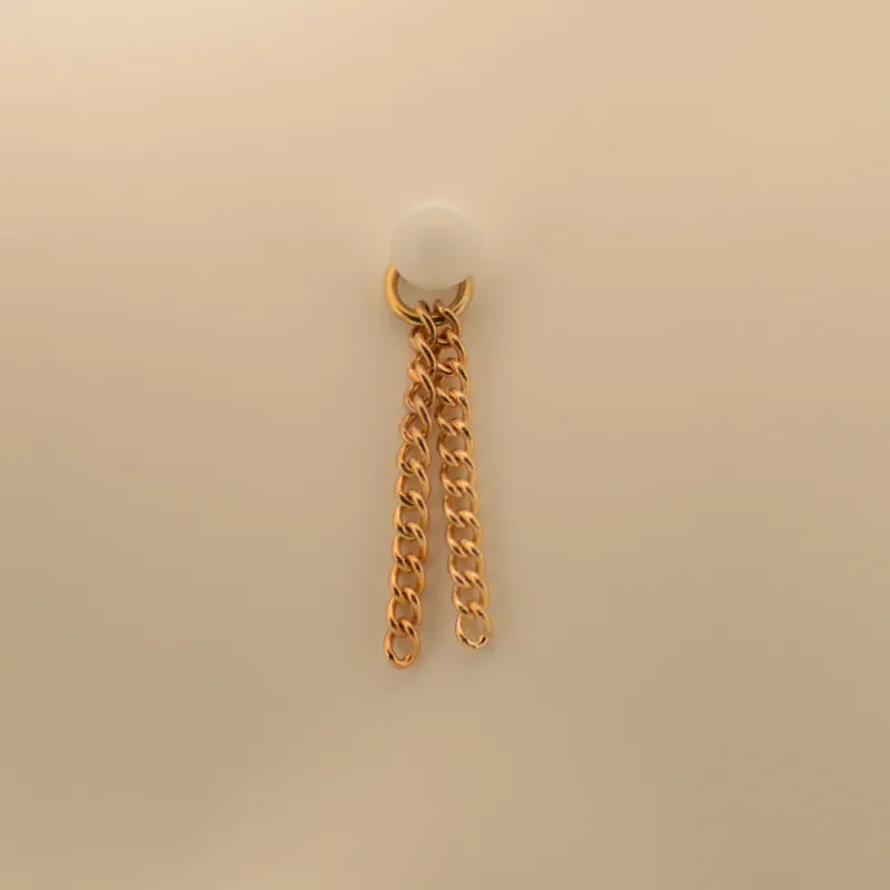 Hialeah 14K Solid Yellow Gold Tassle - Curb