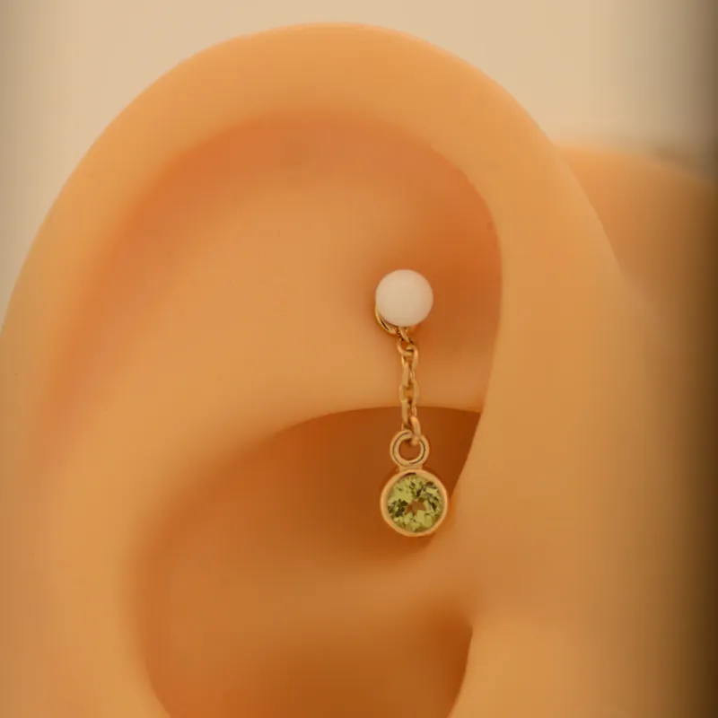 Hialeah 14K Solid Yellow Gold Charm - All Around Me Peridot