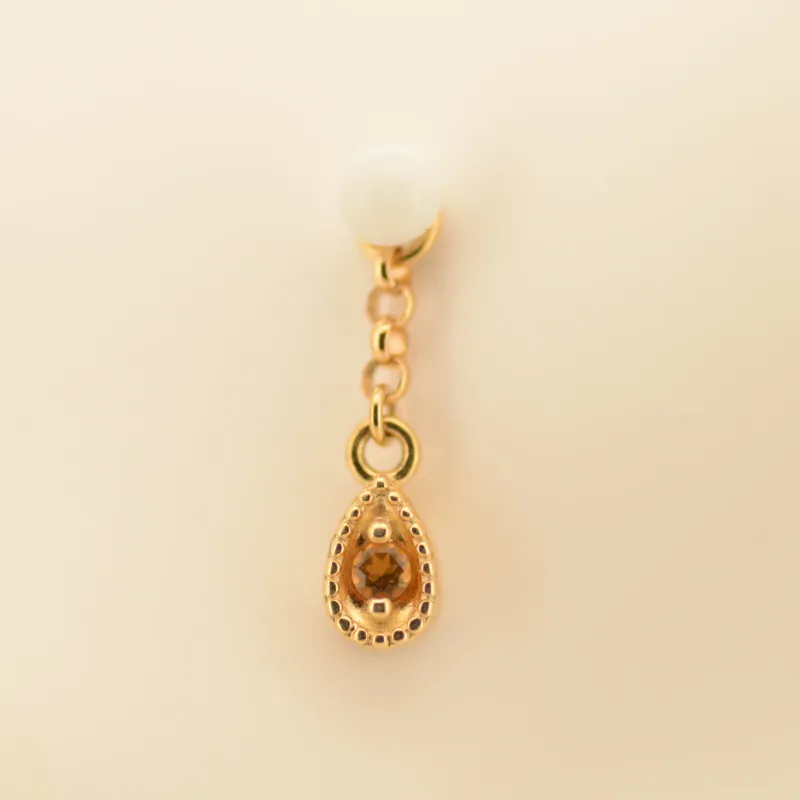Hialeah 14K Solid Yellow Gold Charm - Little Something Citrine