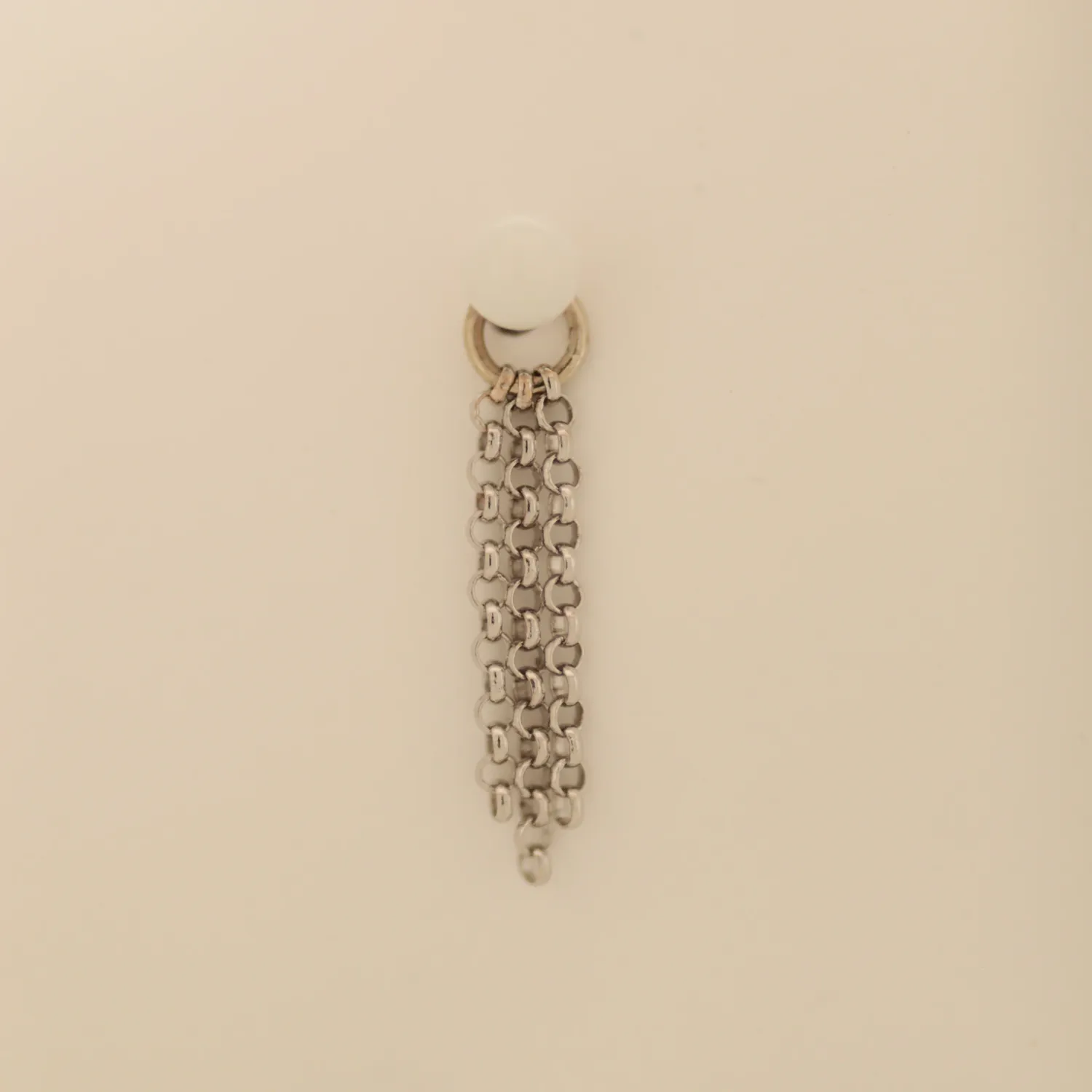 Hialeah 14K Solid White Gold Tassle - Rolo