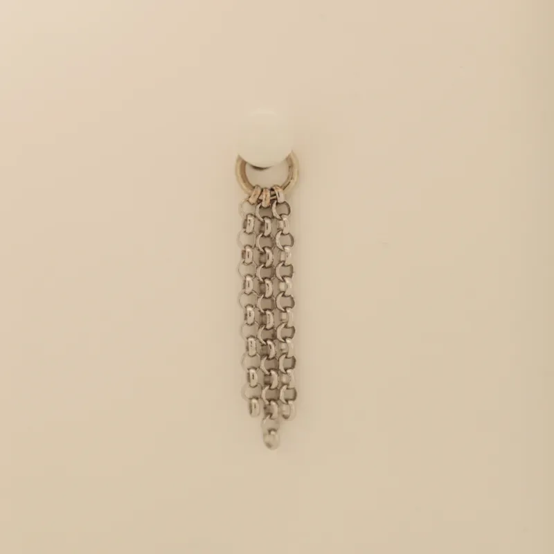Hialeah 14K Solid White Gold Tassle - Rolo
