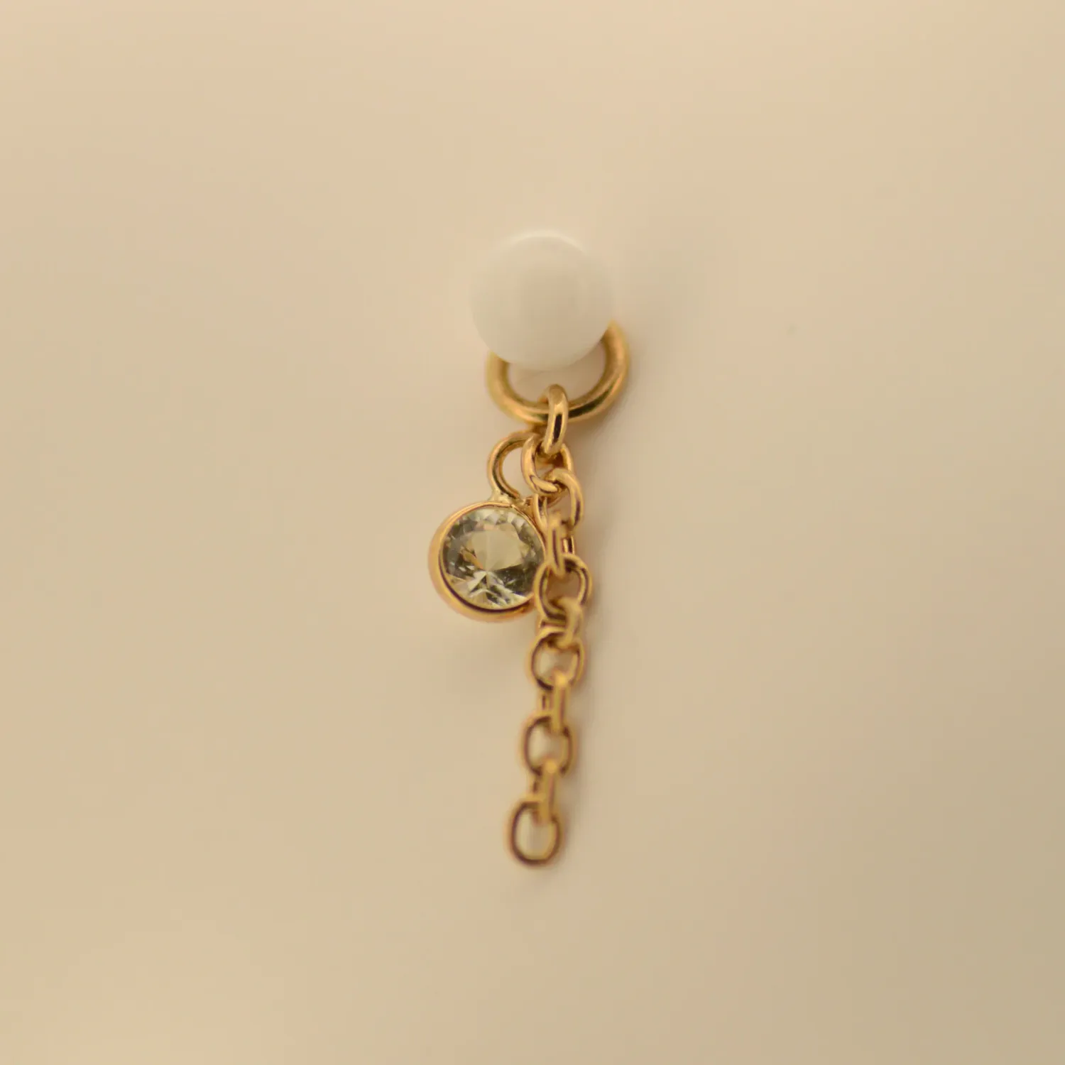 Hialeah 14K Solid Yellow Gold Charm - Future, Past & Present White Sapphire Hialeah 14K Solid Yellow Gold Charm - Future, Past & Present White Sapphire