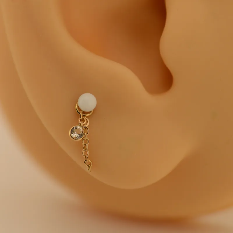 Hialeah 14K Solid Yellow Gold Charm - Future, Past & Present White Sapphire