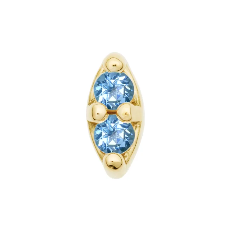 Alchemy Adornment 14K Solid Yellow Gold Dyad - Ice Blue Topaz