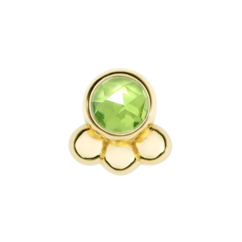 Alchemy Adornment 14K Solid Yellow Gold Dani - 2 mm Rose Cut Peridot