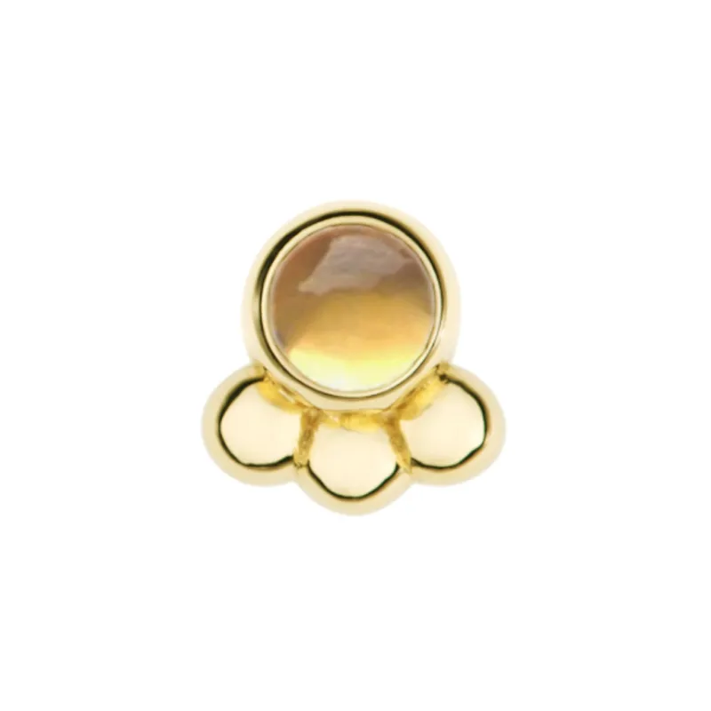 Alchemy Adornment 14K Solid Yellow Gold Dani - 2 mm Citrine Cabochon
